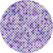 Round Patterned Purple Violet Purple Modern Rug, pat2771