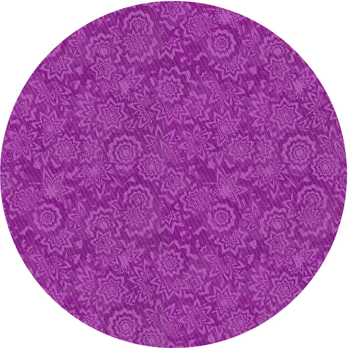 Round Patterned Dark Violet Purple Novelty Rug, pat2774