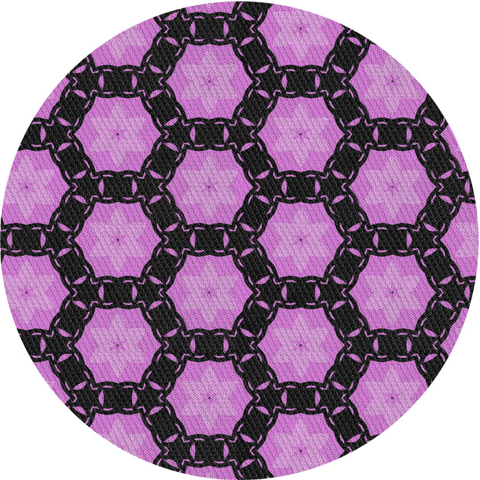 Round Patterned Dark Purple Novelty Rug, pat2778