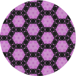Round Machine Washable Transitional Dark Purple Rug, wshpat2778
