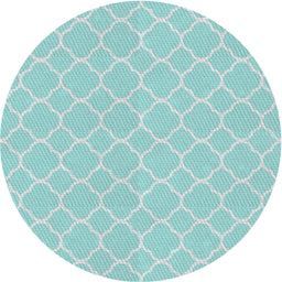 Round Machine Washable Transitional Seafoam Green Rug, wshpat2782