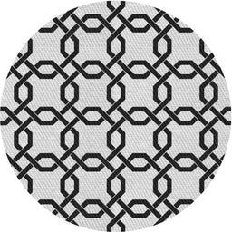 Round Patterned Light Black Novelty Rug, pat2784
