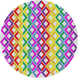 Round Machine Washable Transitional Pink Plum Purple Rug, wshpat2787