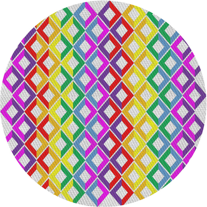 Round Machine Washable Transitional Pink Plum Purple Rug, wshpat2787