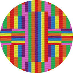 Round Patterned Green Modern Rug, pat2788
