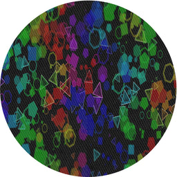 Round Machine Washable Transitional Midnight Gray Rug, wshpat2793