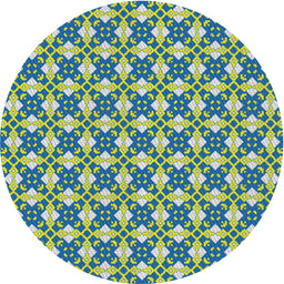 Round Patterned Green Novelty Rug, pat2795