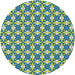 Round Patterned Green Novelty Rug, pat2795