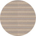 Round Patterned Dark Almond Brown Novelty Rug, pat2796