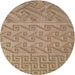 Round Patterned Sienna Brown Novelty Rug, pat2797