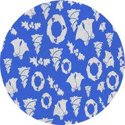 Round Patterned Jeans Blue Novelty Rug, pat279