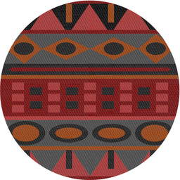 Round Machine Washable Transitional Chestnut Brown Rug, wshpat2800