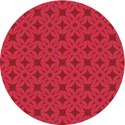Round Machine Washable Transitional Red Rug, wshpat2801