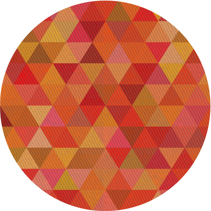 Round Patterned Red Novelty Rug, pat2808