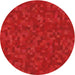 Round Machine Washable Transitional Fire Red Rug, wshpat2810