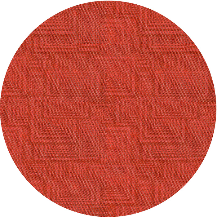 Round Patterned Red Novelty Rug, pat2813