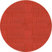 Round Patterned Red Novelty Rug, pat2813