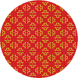 Round Patterned Orange Novelty Rug, pat2820