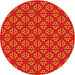 Round Patterned Orange Novelty Rug, pat2820