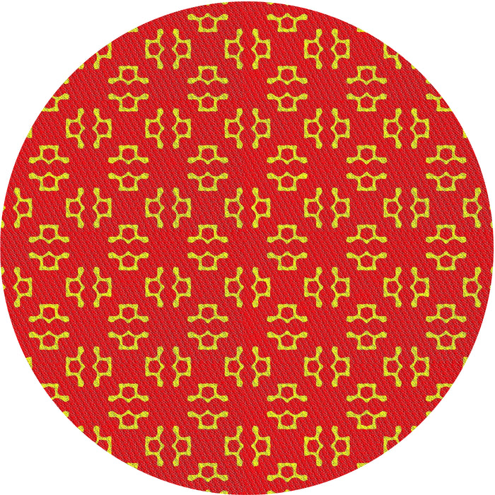 Round Machine Washable Transitional Orange Rug, wshpat2820
