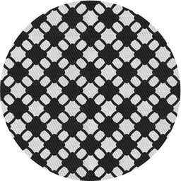 Round Machine Washable Transitional Midnight Gray Rug, wshpat2826