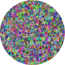 Round Patterned Green Modern Rug, pat2827