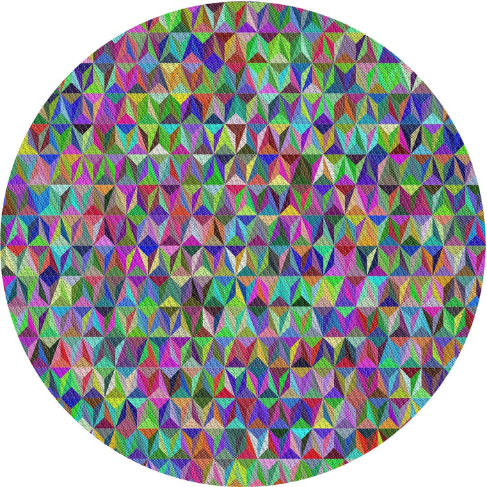 Round Patterned Green Modern Rug, pat2827