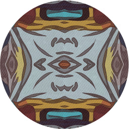 Round Patterned Dark Gray Modern Rug, pat2829