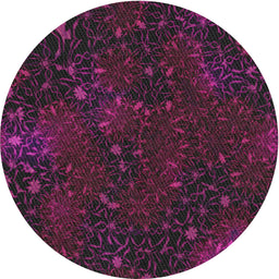 Round Machine Washable Transitional Plum Purple Rug, wshpat2832