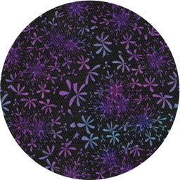Round Patterned Purple Navy Blue Novelty Rug, pat2834