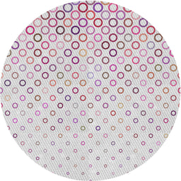 Round Machine Washable Transitional White Smoke Rug, wshpat2837