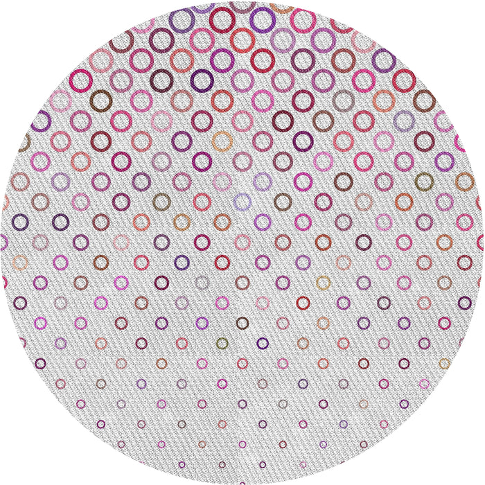 Round Machine Washable Transitional White Smoke Rug, wshpat2837