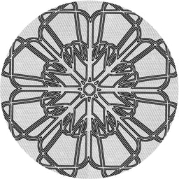 Round Machine Washable Transitional Gray Rug, wshpat2850