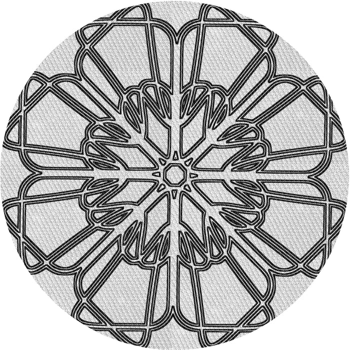 Round Machine Washable Transitional Gray Rug, wshpat2850