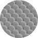 Round Patterned Silver Gray Novelty Rug, pat2860