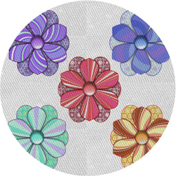 Round Patterned Gray Novelty Rug, pat2863