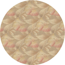 Round Patterned Brown Gold Novelty Rug, pat2864