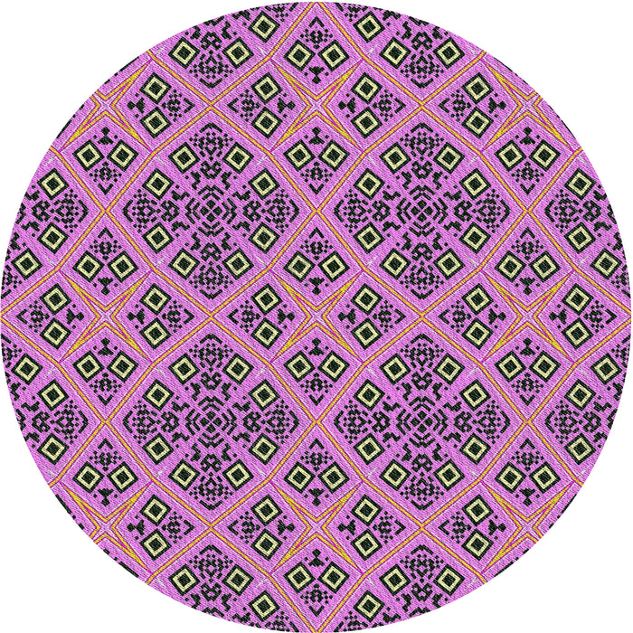 Round Patterned Pink Modern Rug, pat2868