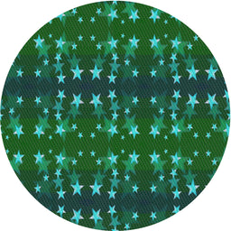 Round Patterned Earth Green Novelty Rug, pat2869