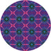 Round Machine Washable Transitional Slate Blue Rug, wshpat2870