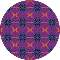 Round Machine Washable Transitional Purple Rug, wshpat2871