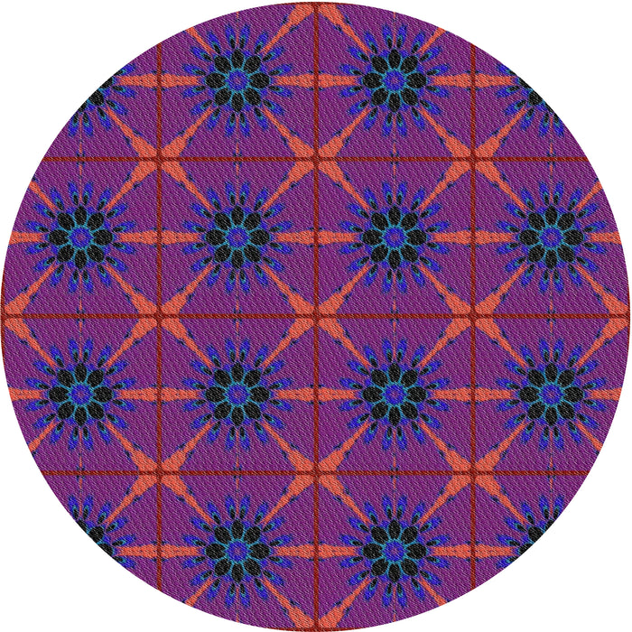 Round Patterned Purple Modern Rug, pat2871