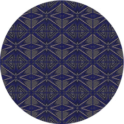 Round Machine Washable Transitional Night Blue Rug, wshpat2873