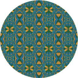 Round Patterned Mint Green Novelty Rug, pat2875