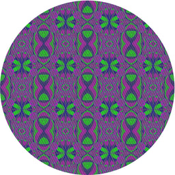 Round Patterned Bright Purple Modern Rug, pat2876