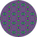 Round Machine Washable Transitional Bright Purple Rug, wshpat2876