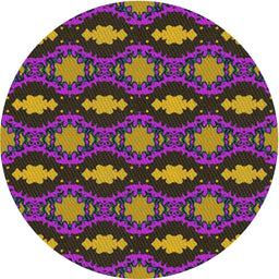 Round Machine Washable Transitional Brown Rug, wshpat2878