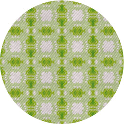 Round Patterned Tea Green Novelty Rug, pat2880