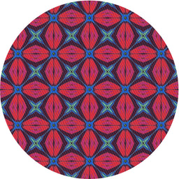 Round Patterned French Lilac Purple Modern Rug, pat2881