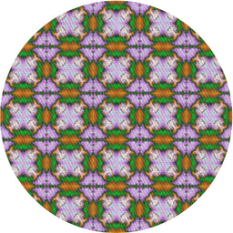 Round Patterned Green Novelty Rug, pat2884